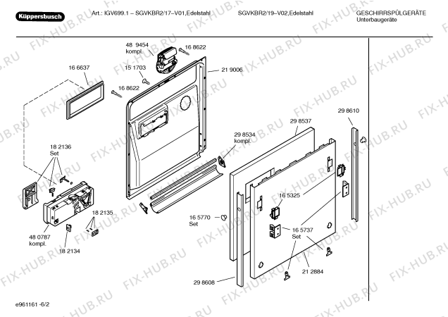 Взрыв-схема посудомоечной машины Kueppersbusch SGVKBR2 IGV699.1 - Схема узла 02