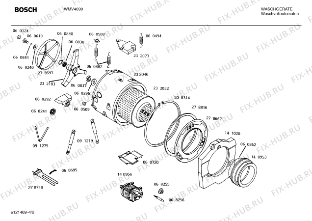 Схема №4 V1003NIROS с изображением Ручка для стиралки Bosch 00060573