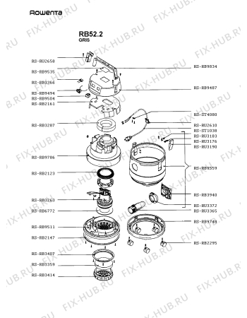 Взрыв-схема пылесоса Rowenta RB52.2 - Схема узла rb522g__.GB1