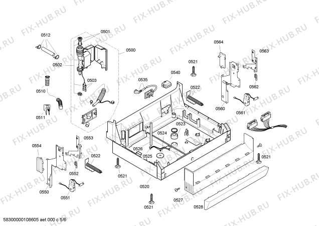 Взрыв-схема посудомоечной машины Bosch SGS55M82FF - Схема узла 05