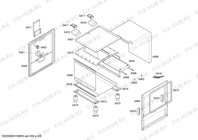 Схема плиты (духовки) Bosch HSC64K20EQ FOGAO P2 56 PS BCO GE 220V - Схема узла 04 Взрыв-схема плиты (духовки) Bosch HSC64K20EQ FOGAO P2 56 PS BCO GE 220V - Схема узла 04