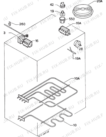 Взрыв-схема плиты (духовки) Zoppas P561E - Схема узла Electrical equipment 268