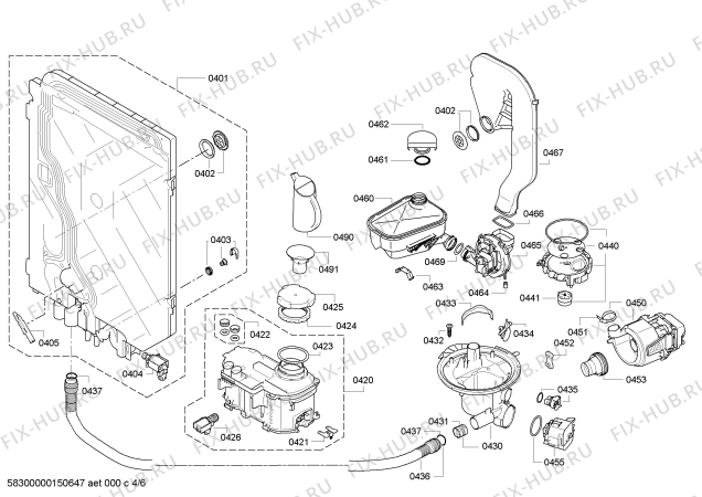 Взрыв-схема посудомоечной машины Bosch SMV68M50EU - Схема узла 04