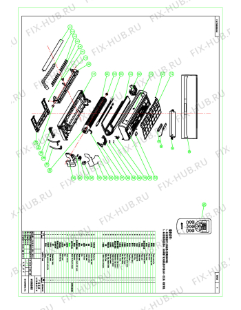 Взрыв-схема кондиционера Beko BXNEU 120/BXNEU 121 (8948393200) - BXNEU 120 - BXNEU 121