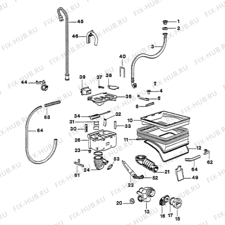 Взрыв-схема стиральной машины Electrolux WH2130 - Схема узла W30 Water details  D