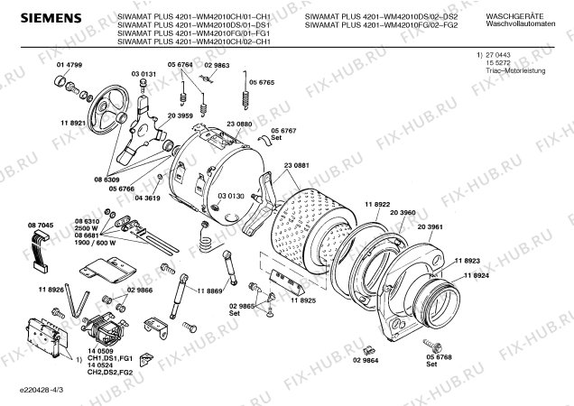 Схема №3 WM42010DS SIWAMAT PLUS 4201 с изображением Кронштейн для стиралки Siemens 00087107