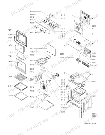 Схема №1 EMZ4466 WS с изображением Панель для электропечи Whirlpool 481945359296