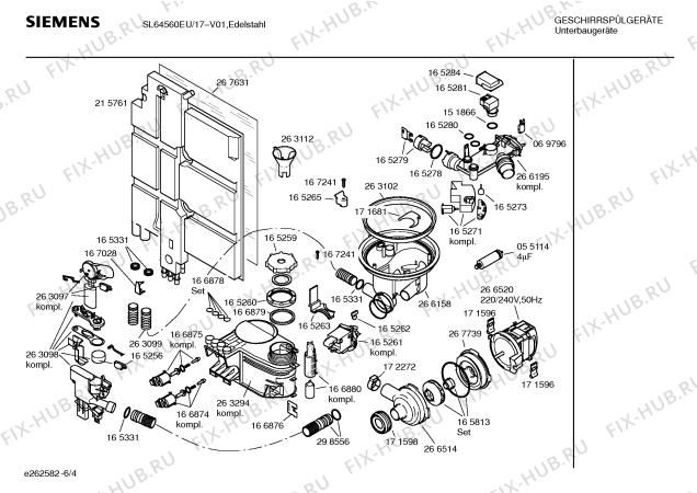 Схема №6 SL64560EU с изображением Инструкция по эксплуатации для посудомойки Siemens 00526986