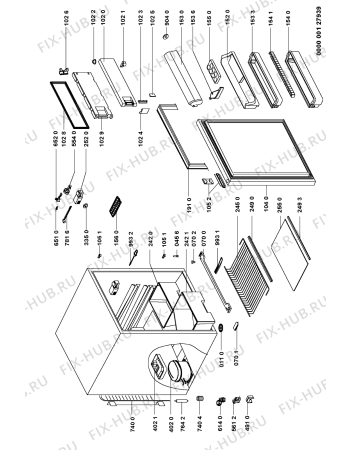 Схема №1 ART 594/G/BR с изображением Компрессор для холодильной камеры Whirlpool 481236038624