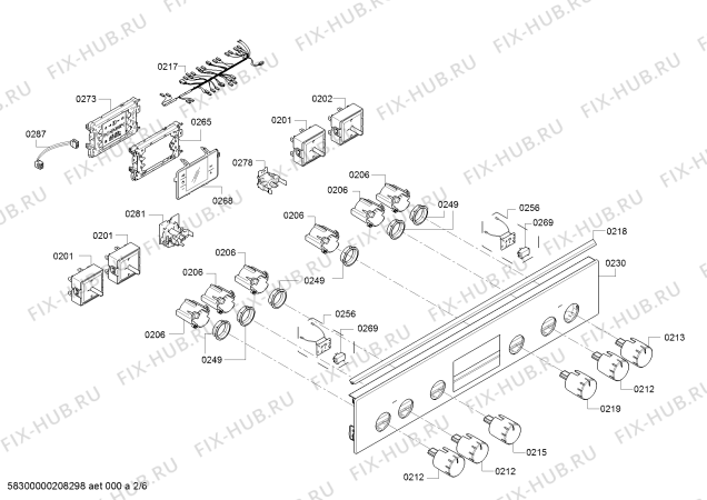 Взрыв-схема плиты (духовки) Bosch HCA763251U - Схема узла 02