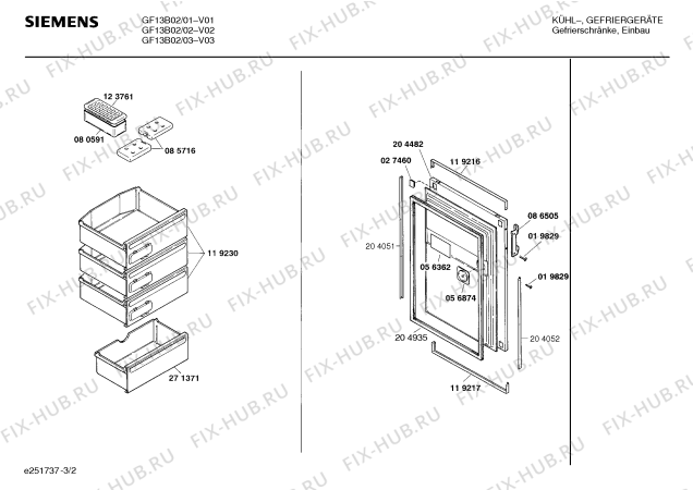 Взрыв-схема холодильника Siemens GF13B02 - Схема узла 02