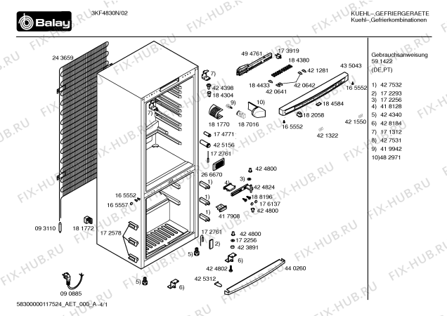 Схема №4 3KF4830N с изображением Дверь для холодильника Bosch 00241852