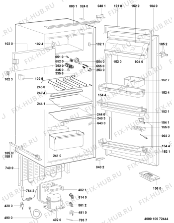 Схема №1 302.227.16 CF 120 E REFRIGERATO с изображением Рамка для холодильника Whirlpool 481050322641