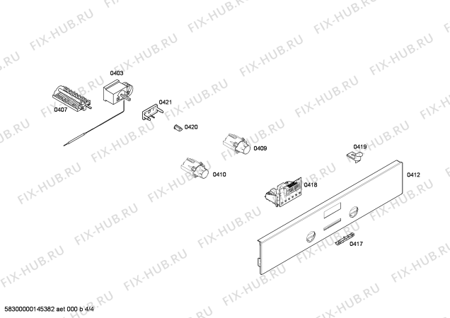 Схема №4 P1HEC43151 с изображением Панель управления для плиты (духовки) Bosch 00678752