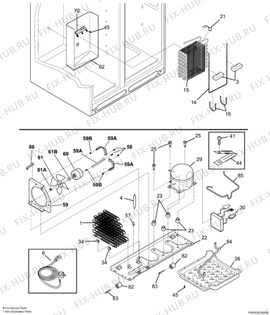 Взрыв-схема холодильника Frigidaire GLVC25V7DB1 - Схема узла Cooling system 017