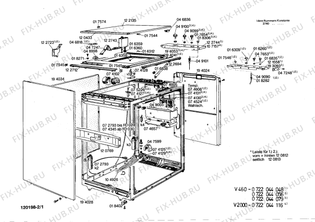 Схема №2 0722044056 V460 с изображением Ручка выбора программ для стиралки Bosch 00016309