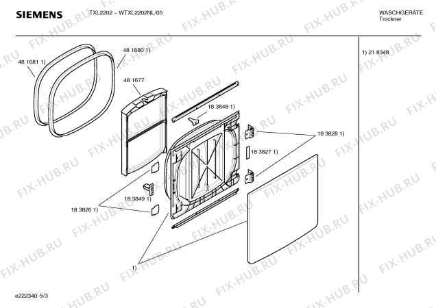 Схема №5 WTXL2202NL TXL2202 с изображением Инструкция по установке и эксплуатации для сушилки Siemens 00588939