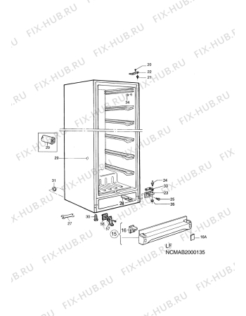 Взрыв-схема холодильника Husqvarna Electrolux QT307W - Схема узла C10 Cabinet