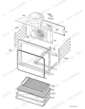 Схема №1 QCE5747X с изображением Железный лист для электропечи Aeg 140064006038