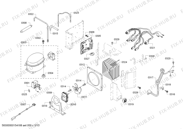Схема №12 KBUDT4265E с изображением Испаритель для посудомойки Bosch 00682942