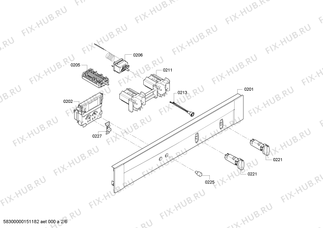 Схема №6 B15M62N0FR с изображением Панель управления для плиты (духовки) Bosch 00671495