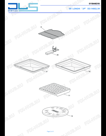 Взрыв-схема плиты (духовки) DELONGHI SFORNATUTTO CLASSIC EO14902J.W - Схема узла 2