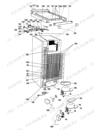 Схема №3 ADN2302 (F100990) с изображением Уплотнитель (прокладка) для холодильника Indesit C00418874