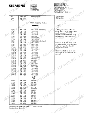 Схема №9 FC955L4 с изображением Инструкция по эксплуатации для жк-телевизора Siemens 00530606