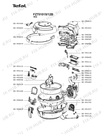 Схема №1 FZ701028/12B с изображением Обшивка для электрофритюрницы Tefal SS-994823