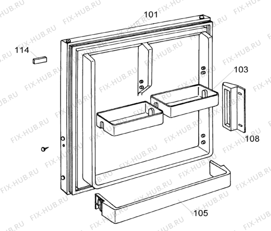 Взрыв-схема холодильника Tricity Bendix TB25TR - Схема узла Door 003