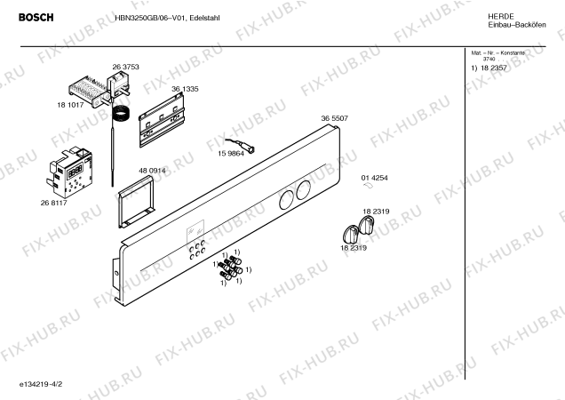 Схема №4 HBN3260GB с изображением Инструкция по эксплуатации для духового шкафа Bosch 00580228