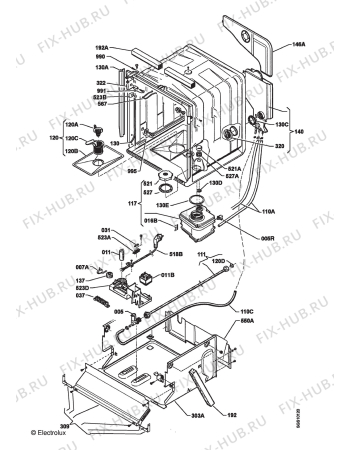 Взрыв-схема посудомоечной машины Aeg Electrolux FAV64570VI - Схема узла Housing 001