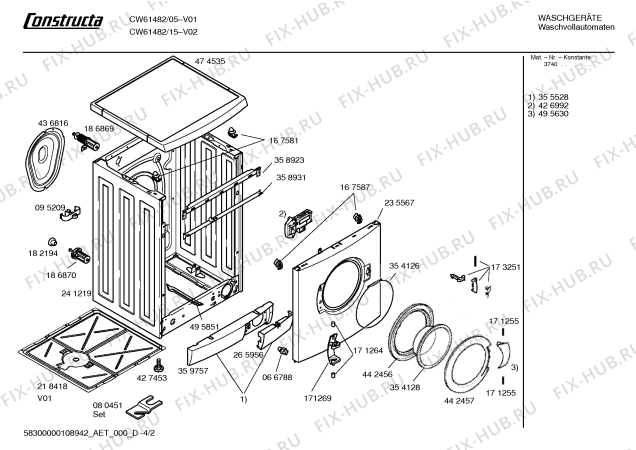 Схема №4 CW61482 Constructa energy 1400 S с изображением Панель управления для стиральной машины Bosch 00444481