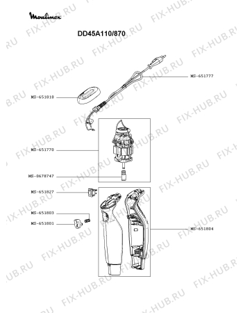 Схема №2 DD45A110/870 с изображением Блендерная ножка для блендера (миксера) Moulinex MS-651793
