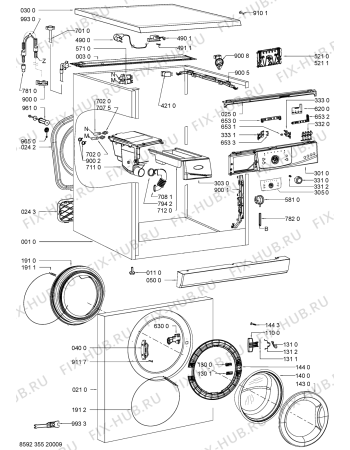 Схема №2 INDIANA 1400 с изображением Обшивка для стиралки Whirlpool 481245216949