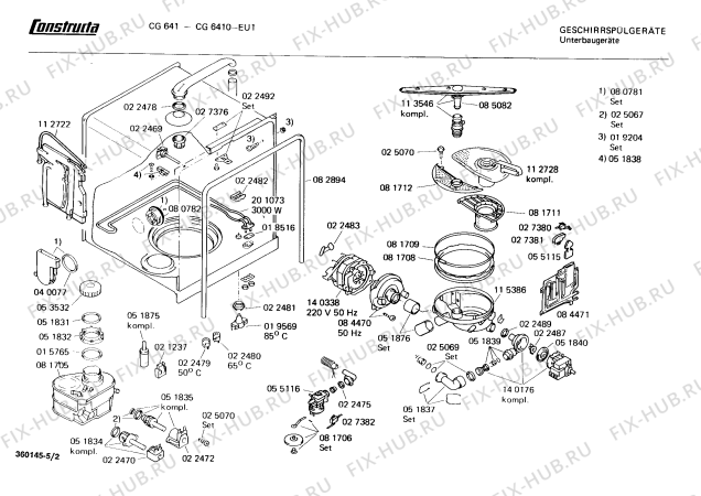 Взрыв-схема посудомоечной машины Constructa CG6410 CG641 - Схема узла 02