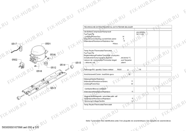 Схема №5 KD56NPI20 с изображением Дверь для холодильника Siemens 00715053