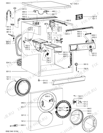 Схема №2 AWO/D 53110 с изображением Блок управления для стиральной машины Whirlpool 480111104955