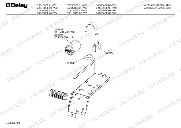 Схема №3 3XS300FE с изображением Компрессор для климатотехники Bosch 00141707