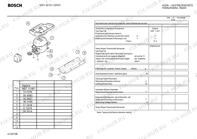 Взрыв-схема холодильника Bosch KSV42121GR - Схема узла 03