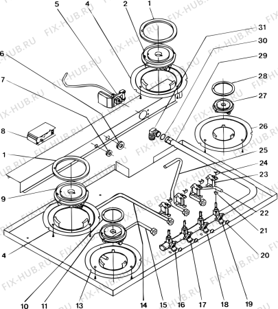 Схема №2 TL750GAU (F014029) с изображением Запчасть для электропечи Indesit C00134145