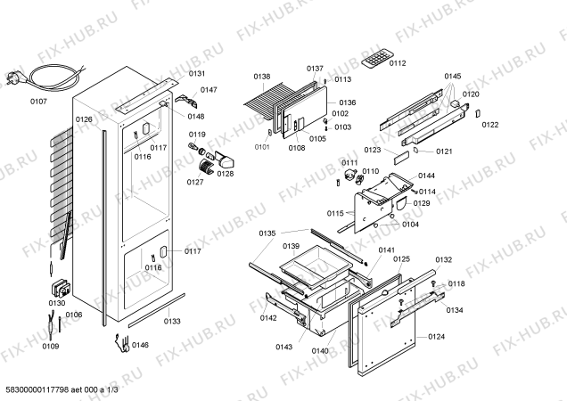 Схема №3 K5744X6GB с изображением Рамка для холодильной камеры Bosch 00439170