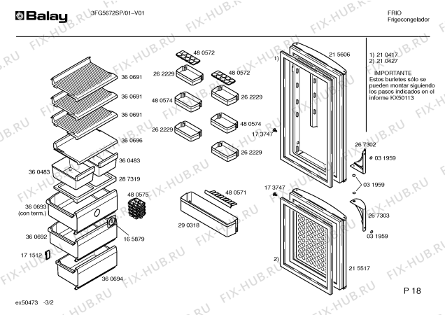 Схема №2 3FG5672SC с изображением Поднос для холодильной камеры Bosch 00480574