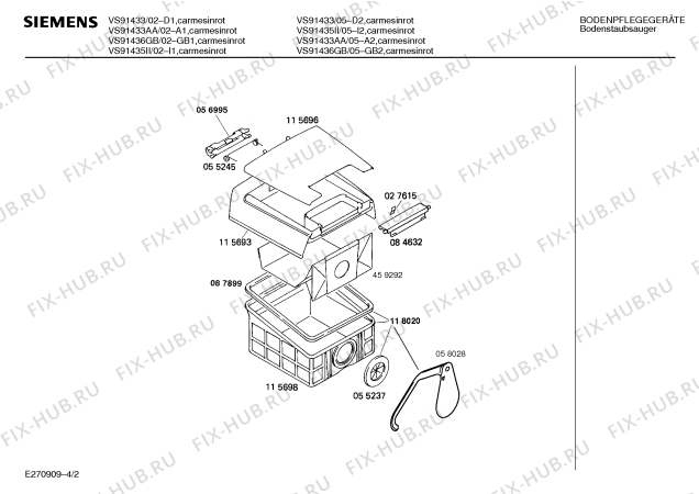 Схема №4 VS7113900 068.975-2 с изображением Кабельная катушка для пылесоса Siemens 00085426