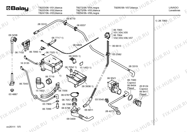 Схема №5 T8247 с изображением Инструкция по эксплуатации для стиралки Bosch 00516700