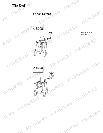 Взрыв-схема кухонного комбайна Tefal FP3011A2/70 - Схема узла SP003156.4P4