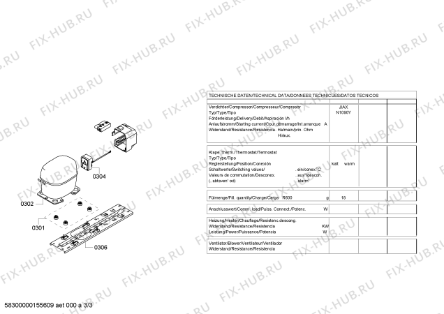 Схема №3 P1KTC1401S с изображением Дверь для холодильной камеры Bosch 00246650