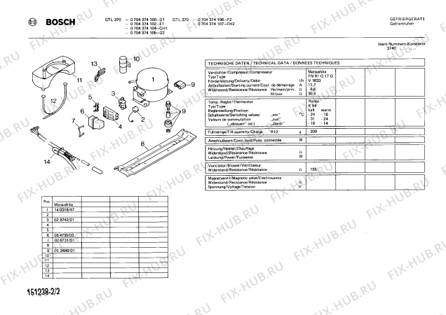 Взрыв-схема холодильника Bosch 0704374107 GTL370 - Схема узла 02