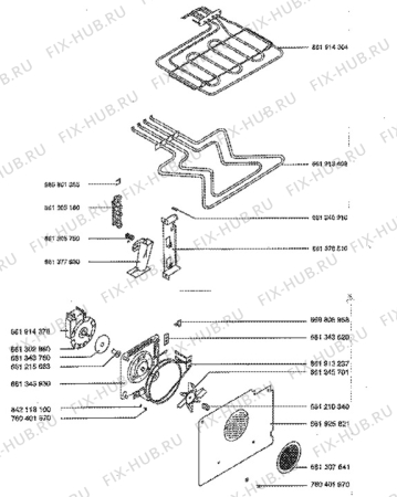 Взрыв-схема плиты (духовки) Aeg 5231B-D - Схема узла Electrical equipment