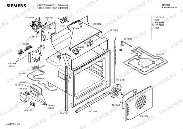 Схема №5 HB37E50 с изображением Инструкция по эксплуатации для духового шкафа Siemens 00521607